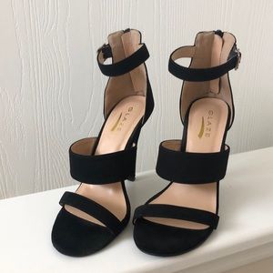 Black strappy heels